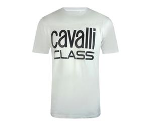 Cavalli Class Bold Brand White T-Shirt - XXL - XXL