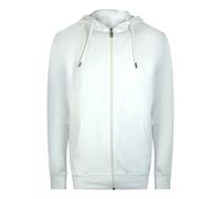 Cavalli Class Bold Floral Logo Off White Zip-Up Hoodie - XXL