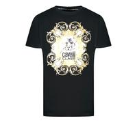 Cavalli Class Bold Tiger Emblem Design Black T-Shirt - XL