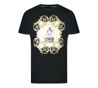 Cavalli Class Bold Tiger Emblem Design Black T-Shirt - XL