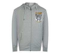 Cavalli Class Bold Tiger Graphic Logo Grey Zip-Up Hoodie - XL
