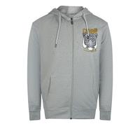 Cavalli Class Bold Tiger Graphic Logo Grey Zip-Up Hoodie - XXL