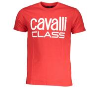 Cavalli Class Bold White Logo T-Shirt - Red - XXL