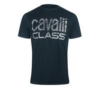 Cavalli Class Bold Zebra Print Navy Blue T-Shirt - XXL - XXL