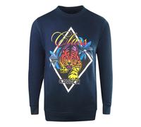 Cavalli Class Diamond Tiger Design Sweatshirt - Navy Blue - XL