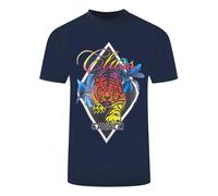Cavalli Class Diamond Tiger Design T-Shirt - Navy Blue - XL