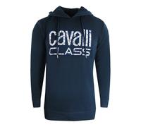 Cavalli Class Floral Logo Hoodie - Navy Blue - XXL
