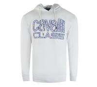 Men's Cavalli Class Floral Logo Whitee Hoodie - Size: 42/Regular