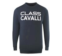 Cavalli Class Large Bold Logo Design Sweatshirt - Navy Blue - XXL