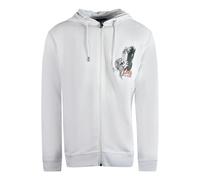Cavalli Class Large Tiger Design Zip-Up Hoodie - White - L