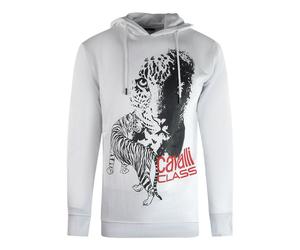 Cavalli Class Large Tiger Logo Hoodie - White - XL