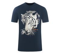 Cavalli Class Large Tiger Logo Navy Blue T-Shirt