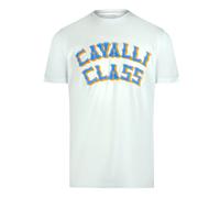 Cavalli Class Layered Logo Off White T-Shirt - XXL - XXL
