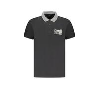 Cavalli Class logo-embroidered striped-collar polo shirt - Black M-L-XL
