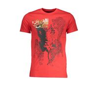 Cavalli Class Mens Animal Print Tshirt Red Cotton - Size X-Large