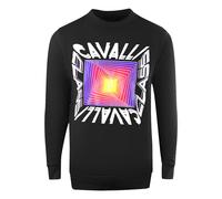 Men's Cavalli Class Asymmetric Box Design Black Sweatshirt - Black/Black - Size: XL