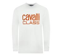 Cavalli Class Mens Bold Brand Logo White Sweatshirt - Size 2XL