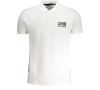 Cavalli Class Mens Bold Logo White Polo Shirt Cotton - Size Large
