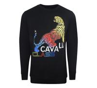Cavalli Class Mens Bold Tiger Design Black Sweatshirt Cotton - Size 2XL