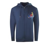Cavalli Class Mens Bold Tiger Logo Navy Blue Zip-Up Hoodie Cotton - Size X-Large