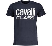 Cavalli Class Mens Bold White Logo Navy Blue T-Shirt - Size X-Large