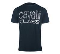 Cavalli Class Men's Bold Zebra Print Navy Blue T-Shirt | Size: 2XL Cavalli Class Blue 2XL