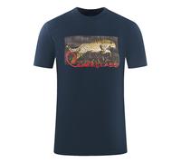 Cavalli Class Mens Boxed Leopard Logo Navy Blue T-Shirt Cotton - Size Large