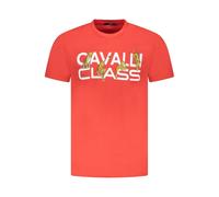 Cavalli Class Mens Cheetah Print Short Sleeve Tee - Orange Cotton - Size X-Large