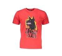 Cavalli Class Mens Doberman Graphic Tee Short Sleeve Crew Neck - Red Cotton - Size Medium