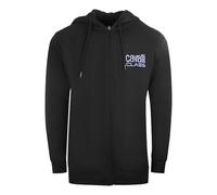 Cavalli Class Mens Floral Bold Logo Black Zip-Up Hoodie Cotton - Size 2XL