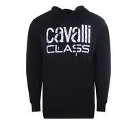 Cavalli Class Men's Floral Logo Black Hoodie | Size: Medium Cavalli Class Black M