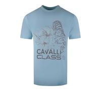 Cavalli Class Mens Floral Tiger T-Shirt SY486