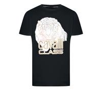 Cavalli Class Mens Large Tiger Logo Black T-Shirt Cotton - Size X-Large