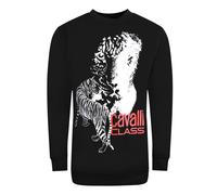Men's Cavalli Class Large Tiger Logo Design Black Sweatshirt - Size: 42/Regular