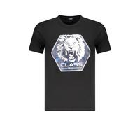 Cavalli Class Mens Lion Graphic Tee - Black Cotton - Size X-Large