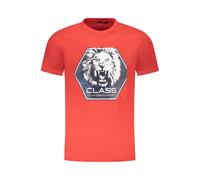 Cavalli Class Mens Lion Head Graphic Tee - Orange Cotton - Size X-Large