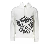 Cavalli Class Mens Logo Hoodie Model Ca21273 - White Cotton - Size Large