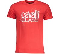 Cavalli Class Mens Paint Splatter Logo Red T-Shirt - Size X-Large