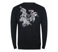 Cavalli Class Men's Paisley Leopards Design Black Sweatshirt | Size: XL Cavalli Class Black XL
