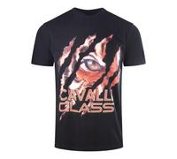Cavalli Class Men's Peeking Tiger Design Black T-Shirt | Size: XL Cavalli Class Black XL