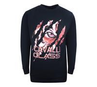 Cavalli Class Mens Peeking Tiger Design Navy Blue Sweatshirt Cotton - Size X-Large