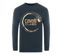 Cavalli Class Mens Piercing Snake Logo Navy Blue Sweatshirt - Size Medium