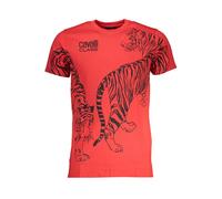 Cavalli Class Mens Red Tiger Tee Short Sleeve Crew Neck Cotton - Size X-Large