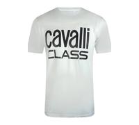 Cavalli Class Men's Short Sleeve Crew T-shirt in White | Size: 2XL Cavalli Class White 2XL
