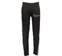 Cavalli Class Mens Striped Casual Pants - Black Cotton - Size 2XL