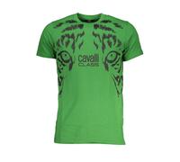Cavalli Class Mens Tiger Eye Tshirt Green Cotton - Size X-Large