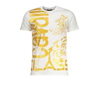 Cavalli Class Mens Tiger Graphic Tee Casual Style - White Cotton - Size X-Large