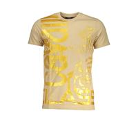 Cavalli Class Mens Tiger Graphic Tee Gold - Tan Cotton - Size X-Large