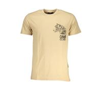 Cavalli Class Mens Tiger Head Tshirt Casual Style - Tan Cotton - Size X-Large