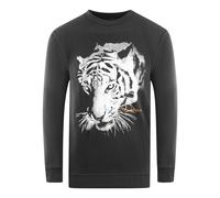 Cavalli Class Mens Tiger Silhouette Logo Black Sweatshirt Textile - Size Large